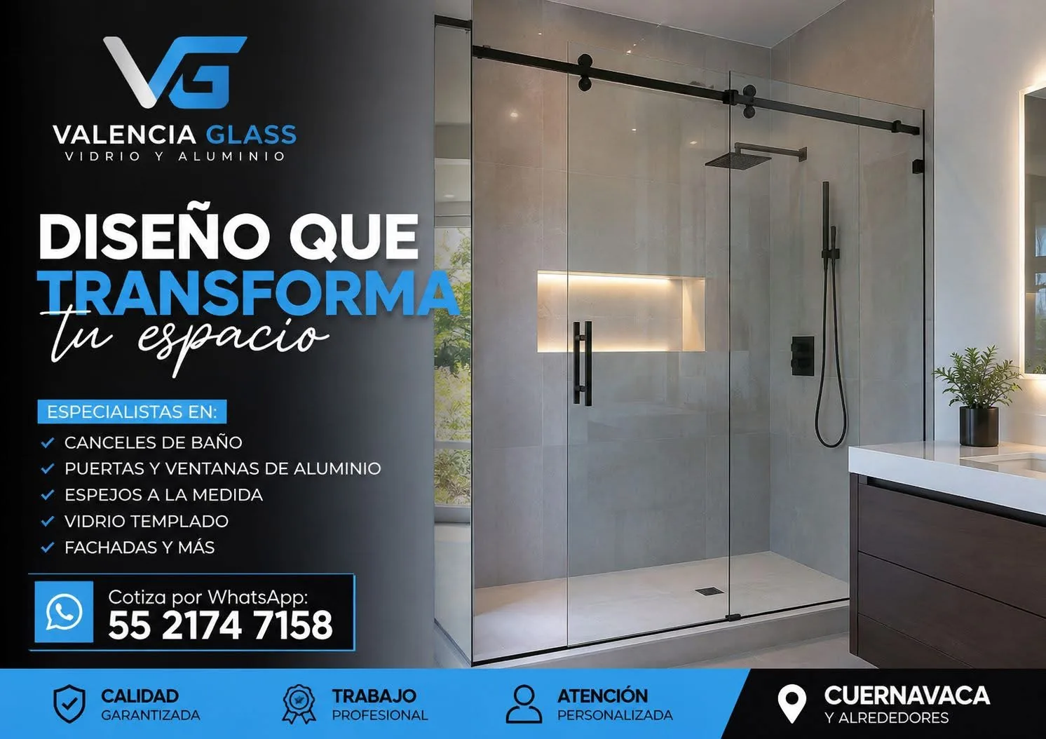 Cancel de vidrio templado instalado por Valencia Glass
